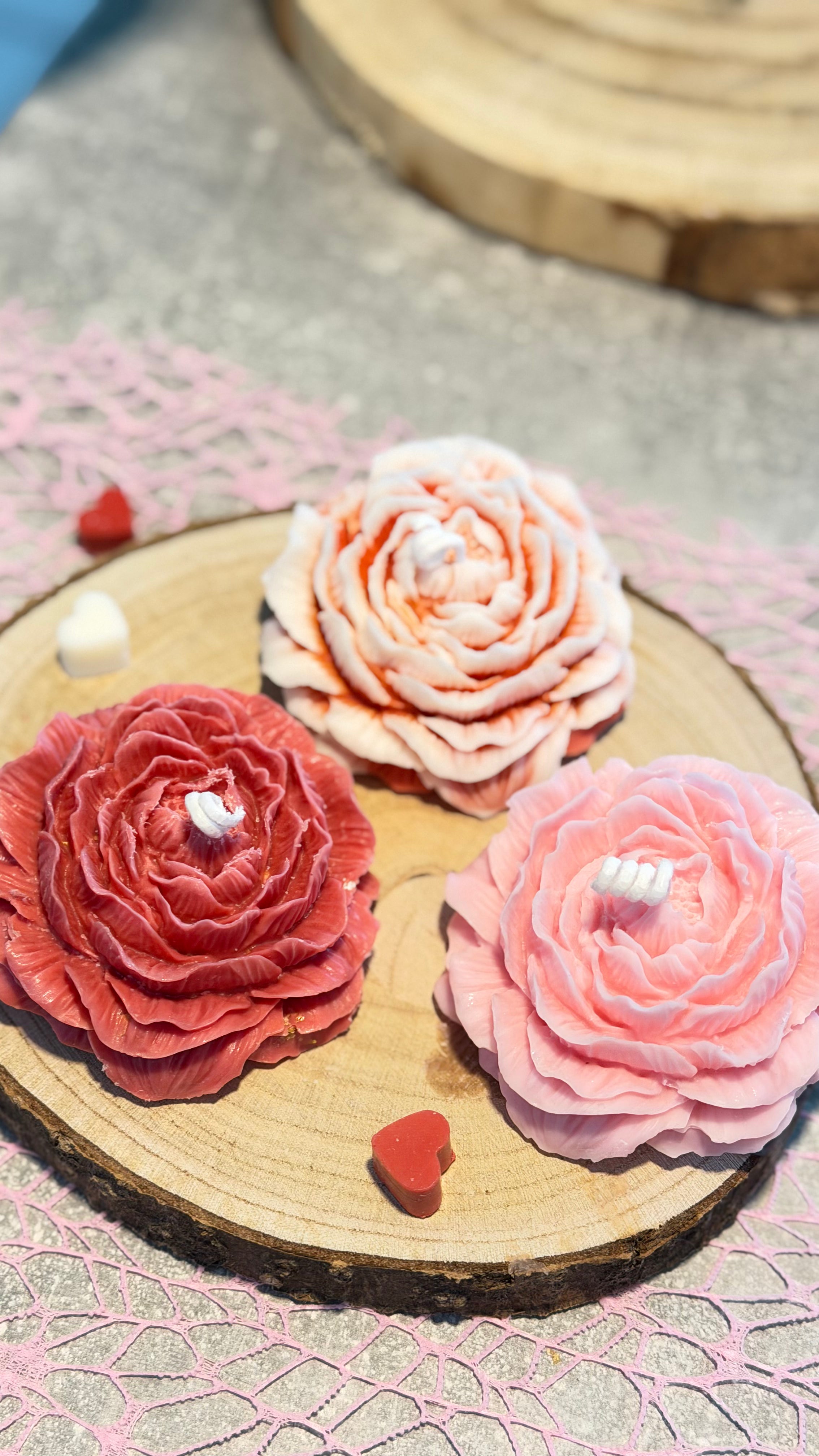 Peonia di Cera Artigianale – Candela Fiore Fatta a Mano